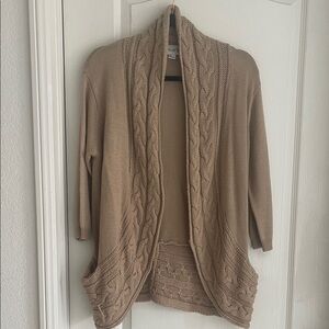 Cozy Tan Cable Knit Women's Sweater